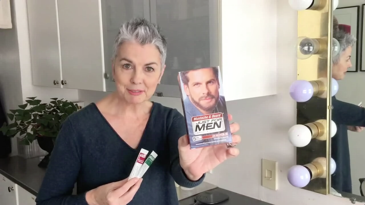 Quick Eyebrow Color Tint Grey Hairs Using "Just for Men"